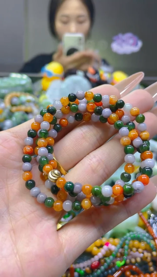 翡翠未镶嵌颈饰4MM/B/翡翠A货，一件也是批发价