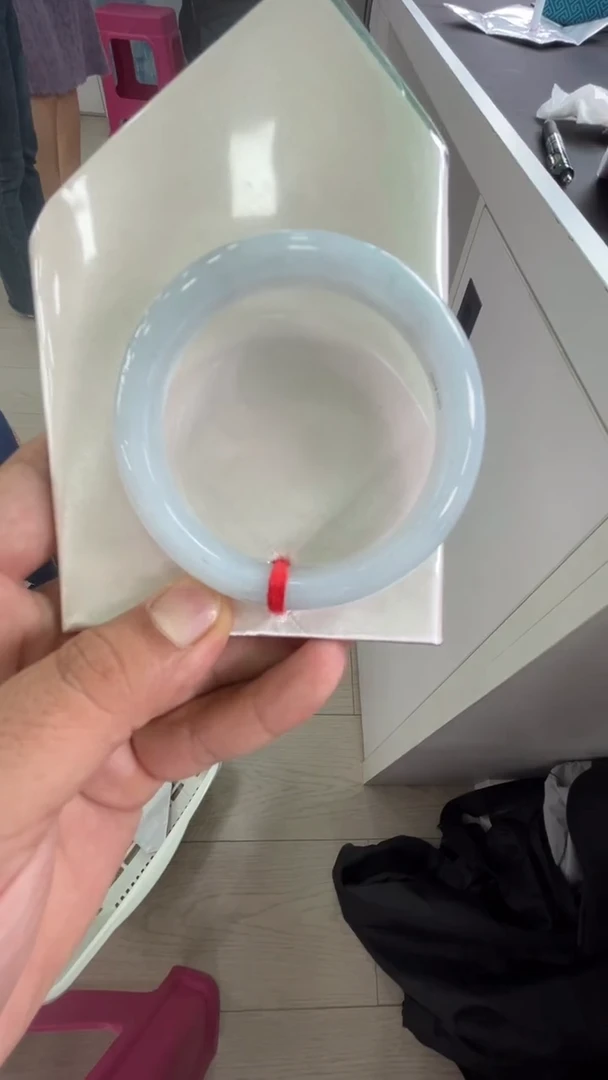 未镶嵌手镯翡翠第36号糯化种水淡底色