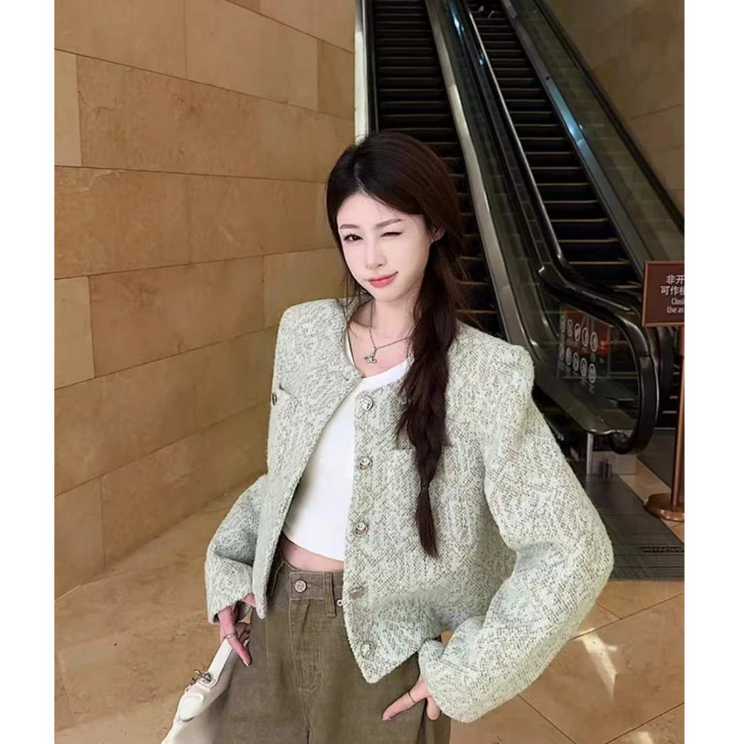 【现货+运费险】小香风羊毛粗花呢短外套时尚名媛气质高级短款YY590