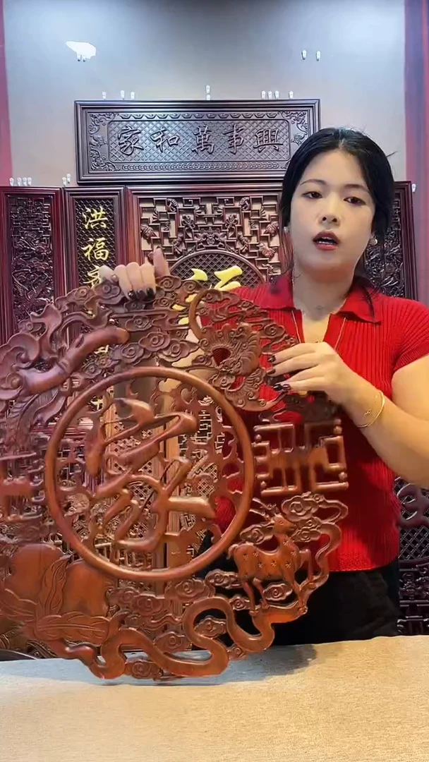 香樟木木雕款58公分福禄寿喜单个