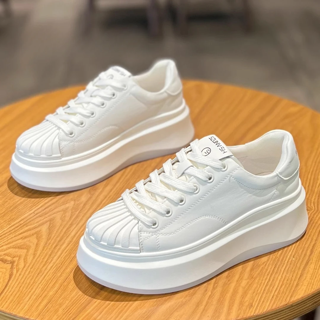 卓诗尼【断码清仓】厚底增高小白鞋女2025年春秋新款百搭休闲板鞋女