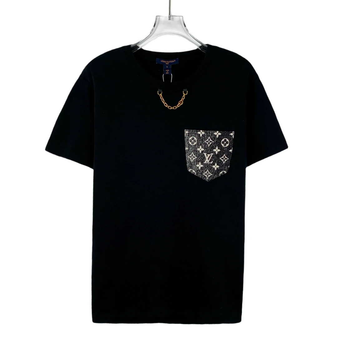 99新 LouisVuitton/路易威登  EW0074 23款口袋logo印花短袖T恤