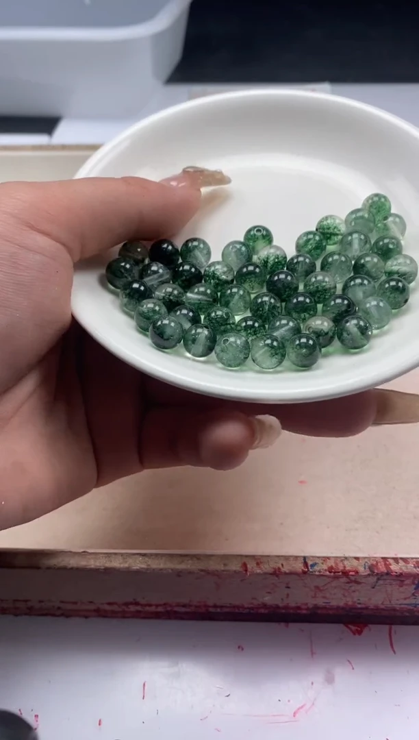 【闪购商品】水晶颈饰未镶嵌w138绿幽灵烤色8mm*25颗