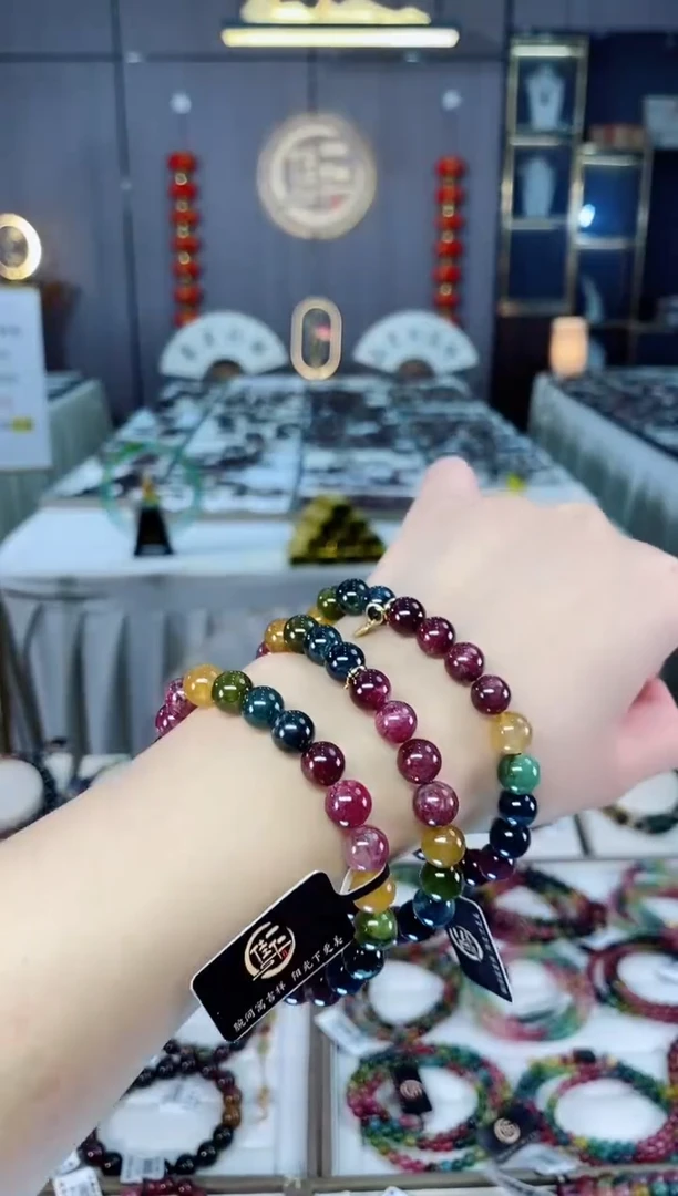 未镶嵌老矿碧玺单圈手串8mm+碧玺hon多样性发一条