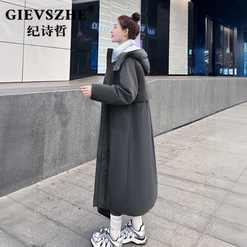 纪诗哲厚款连帽羽绒服女冬季新款网红洋气炸街女装防风保暖面包服