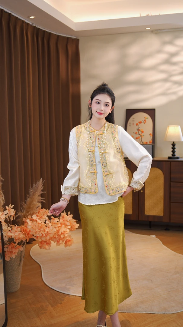 [菩提颂歌]新中式国风百搭定制感春季搭配女士马甲SX07