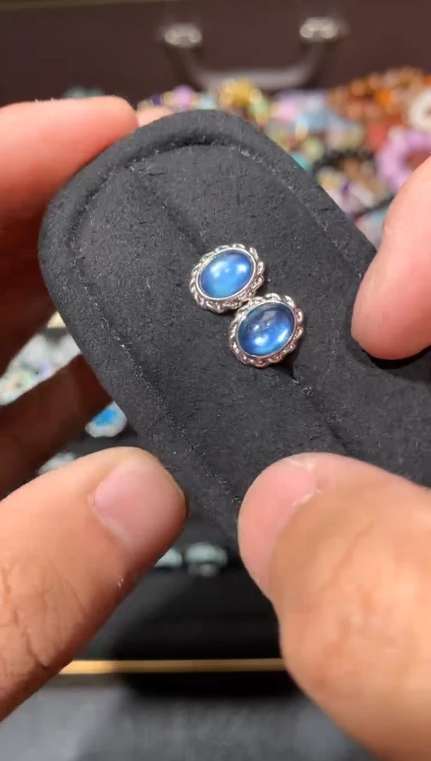 未镶嵌耳坠海蓝宝石Y45【多样性发其一】