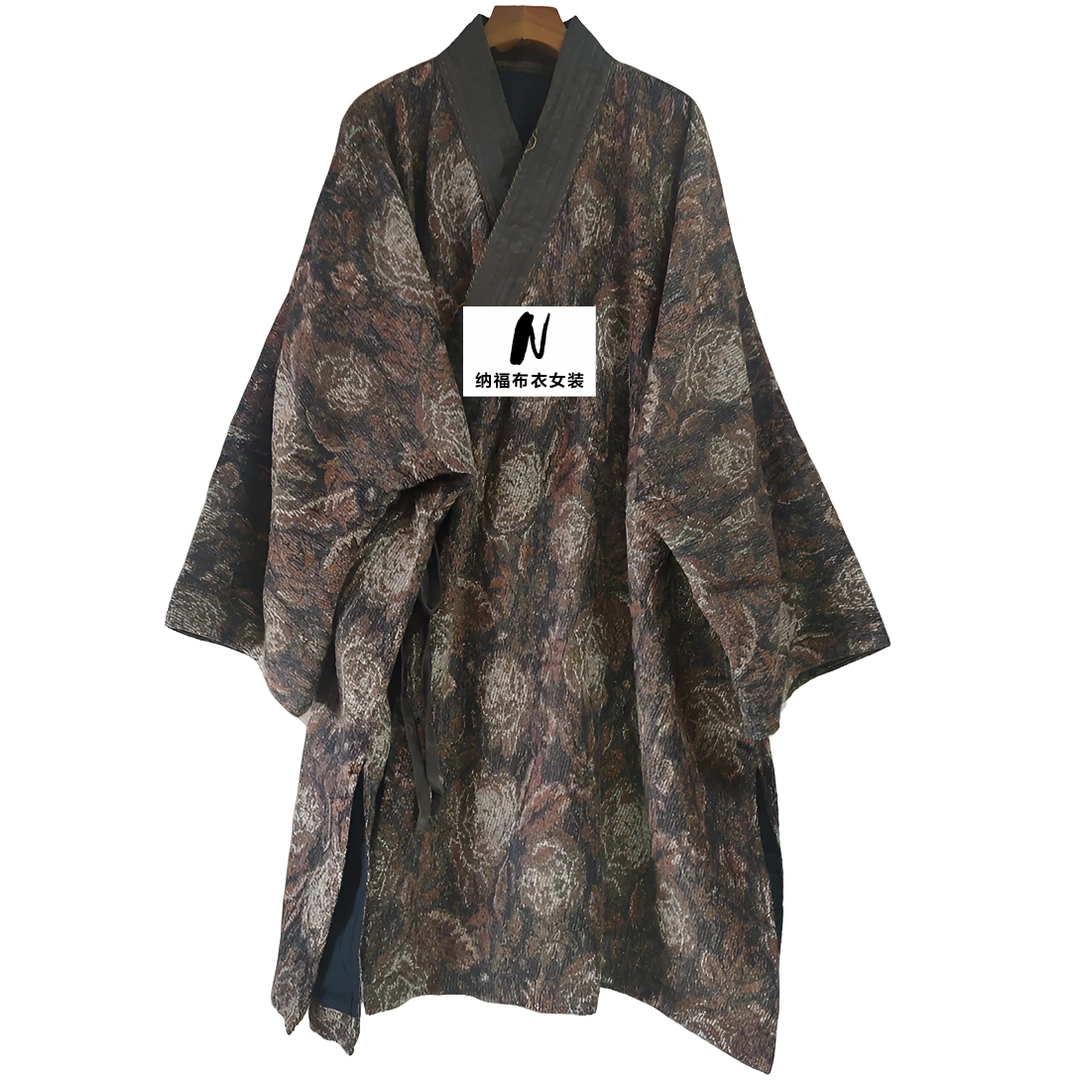 纳福|原创 B134612羊毛提花挂里汉服复古中式时尚设计款民族风