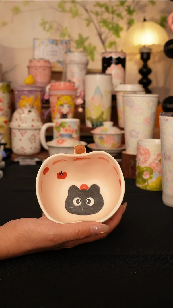 陶景德镇手绘的杯子