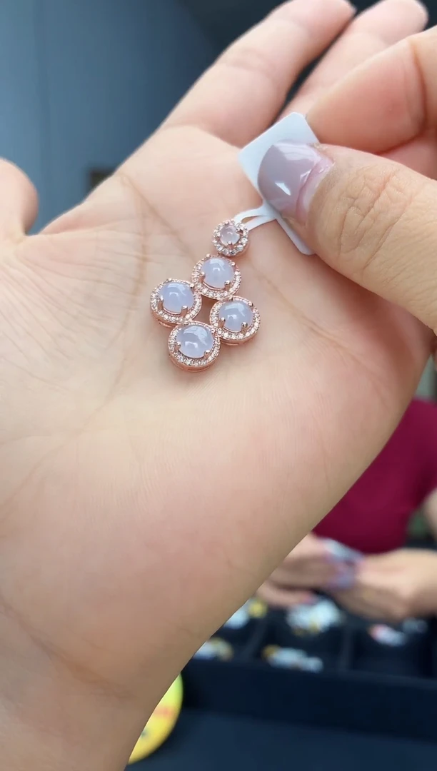 吊坠(不含链)银S925镶嵌翡翠1111