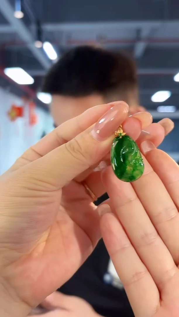 【闪购商品】翡翠颈饰18K金镶嵌缅料A货/支持复检/一件