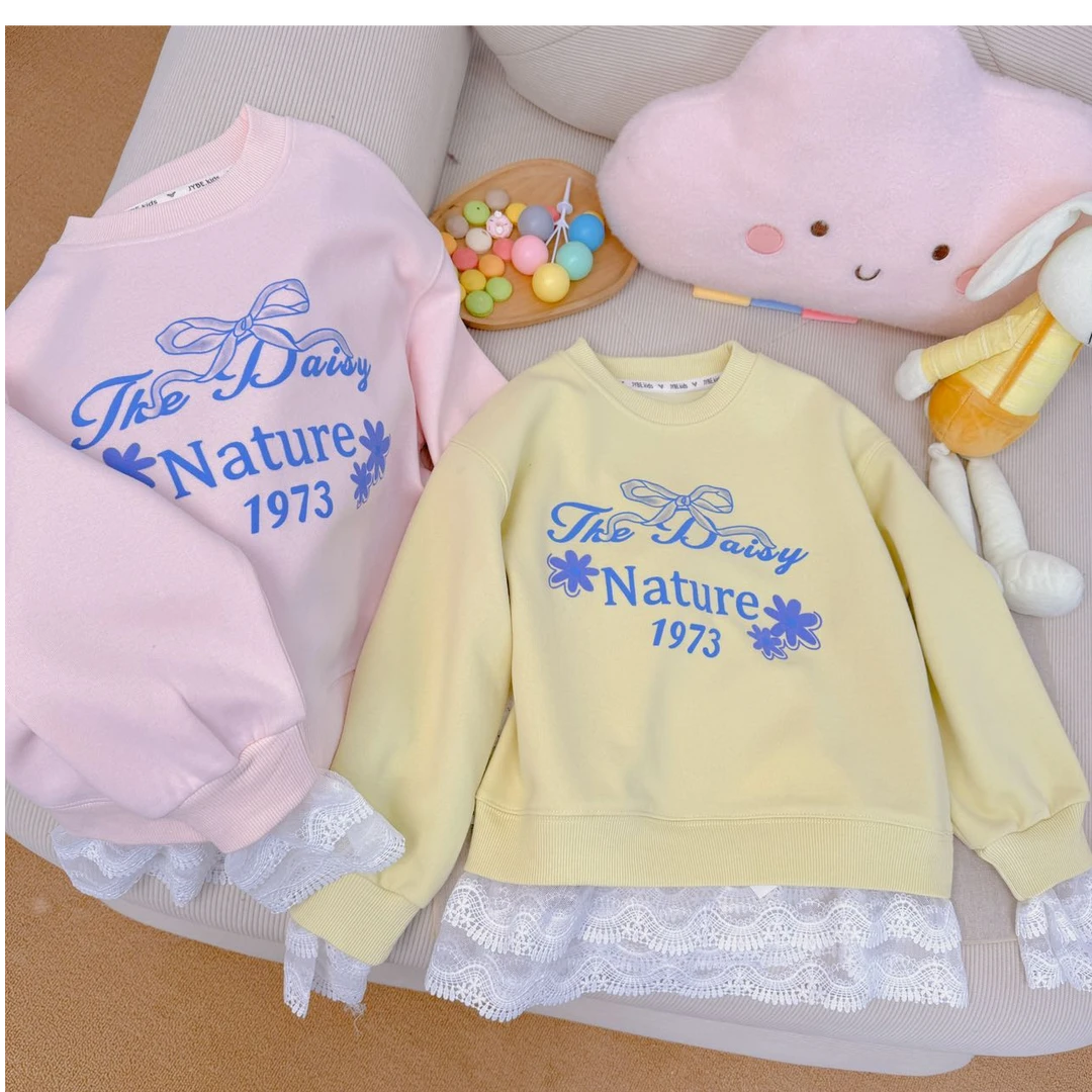 【新疆包邮】春季新款蝴蝶结花边卫衣C724