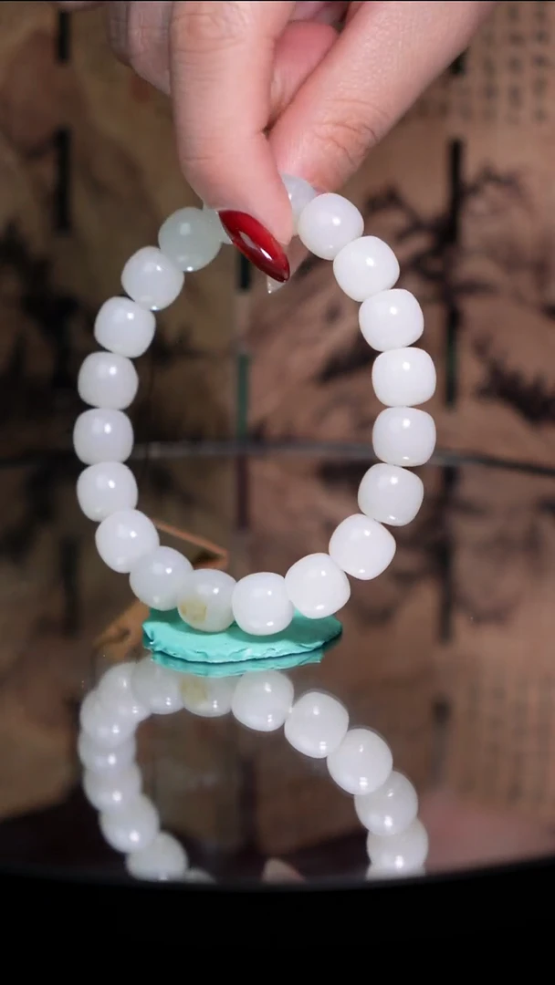 未镶嵌和田玉挂件44.2g卡11.1子料老型珠手串