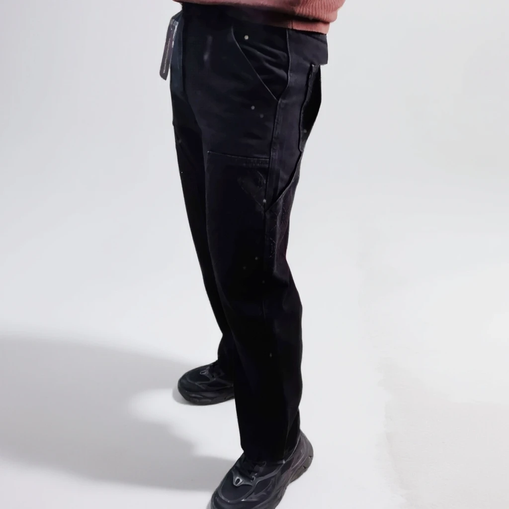 2871男士秋冬季高品质修身直筒黑色牛仔裤