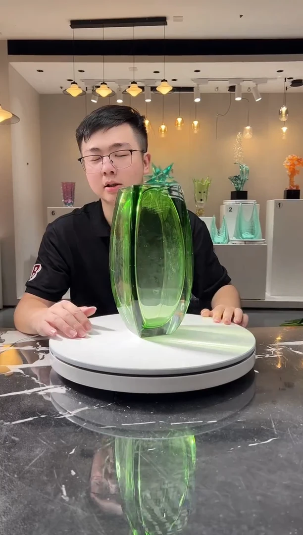 摆件巴比特美学 绿色大四方花器