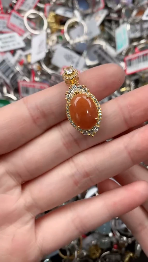 银S925镶嵌戒指翡翠444   2