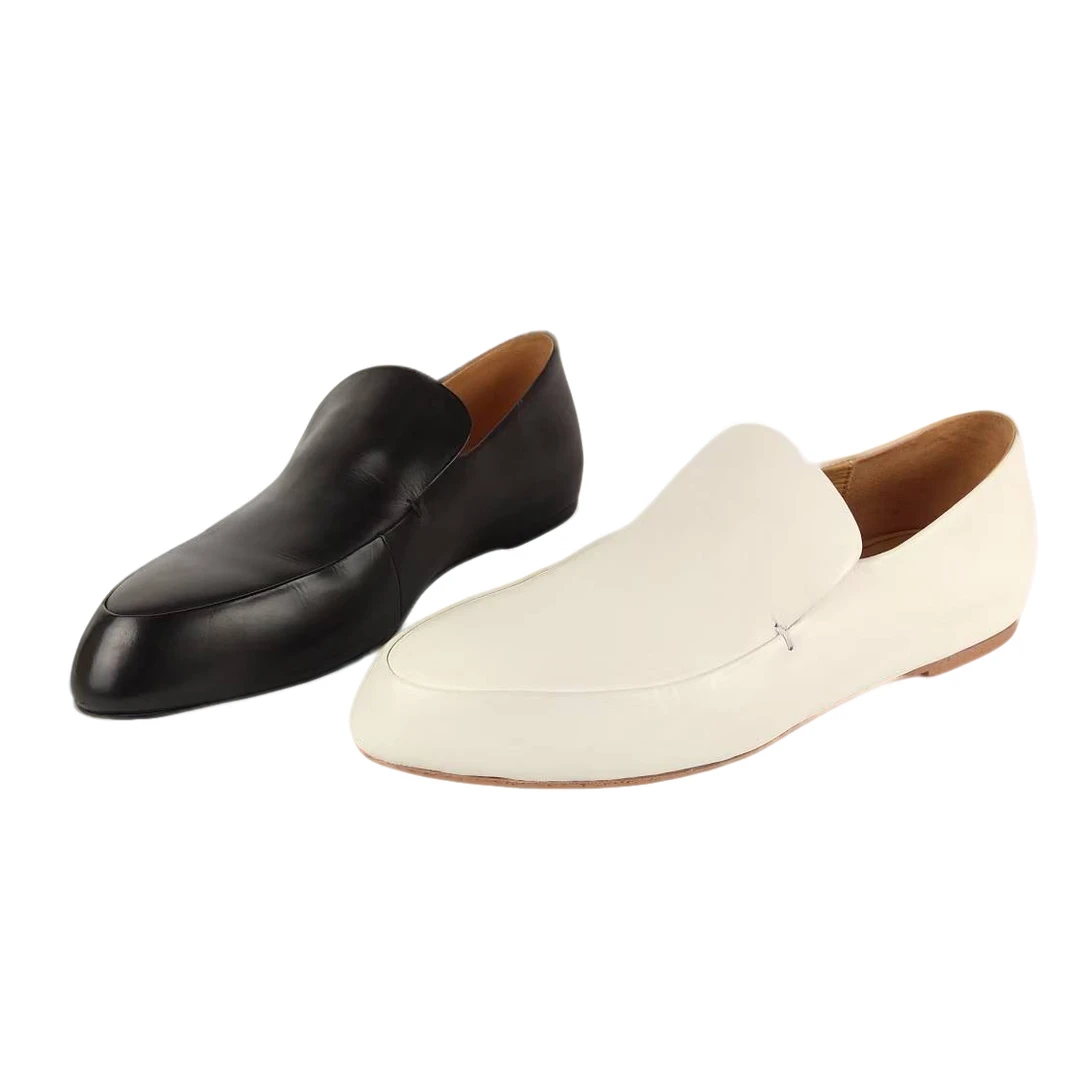 BOLVGN2025宝歌曼低跟豆豆鞋单鞋乐福鞋商务女士舒适时尚尖头