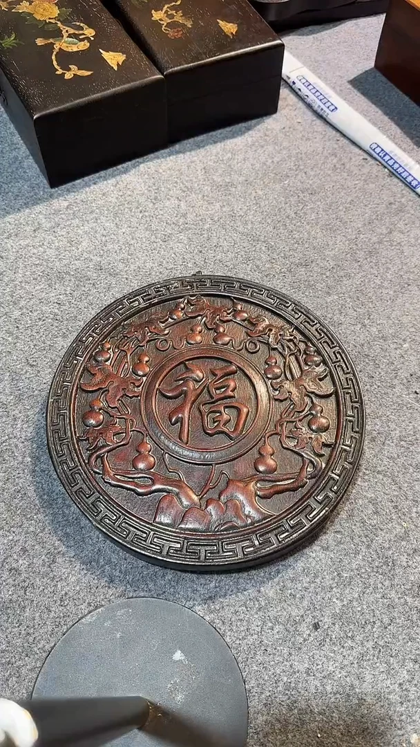 香榧木紫檀拆件雕刻板以直播间实物为准微瑕老物件