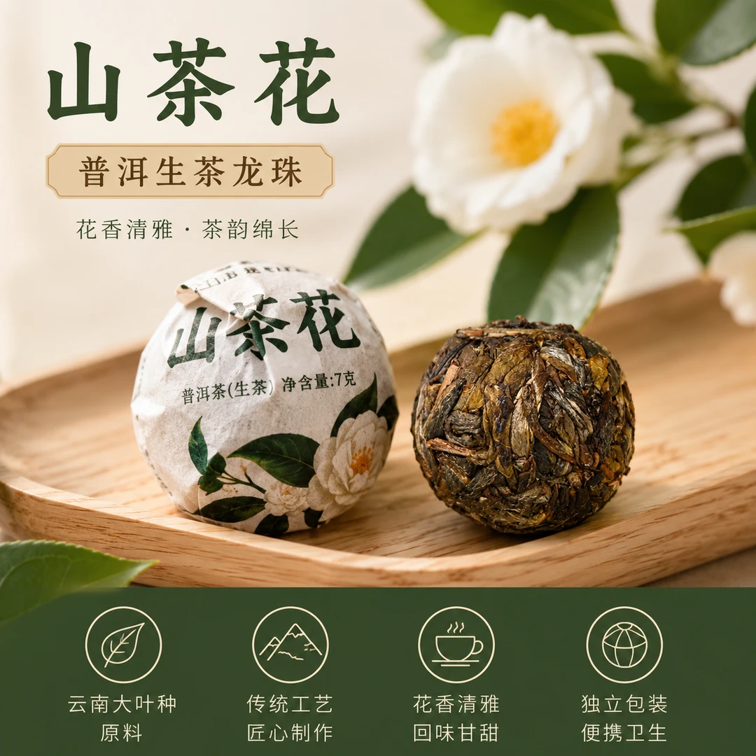 刀刃好茶-2021年山茶花普洱生茶龙珠