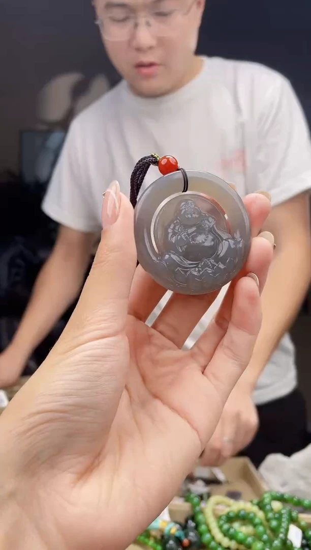 和田玉未镶嵌挂件拍一发一