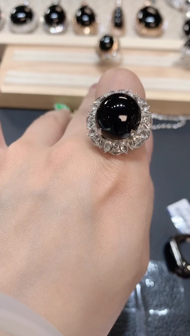 【闪购商品】翡翠戒指18K金镶嵌A58翡翠