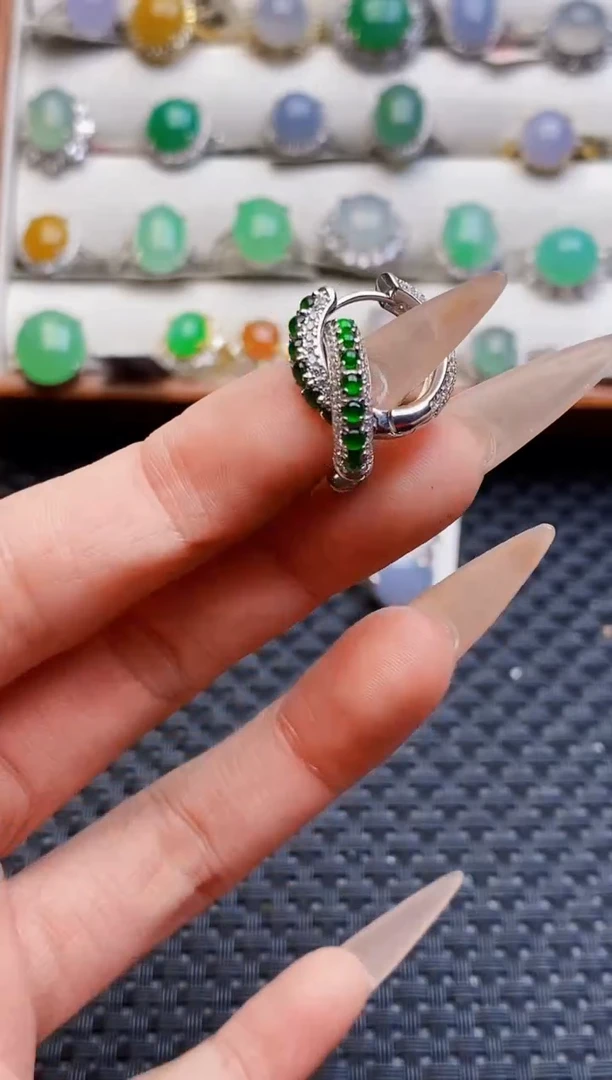 银S925镶嵌戒指翡翠5176