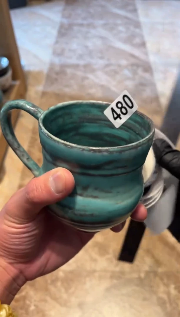 【闪购商品】瓷片480苏打绿咖啡杯