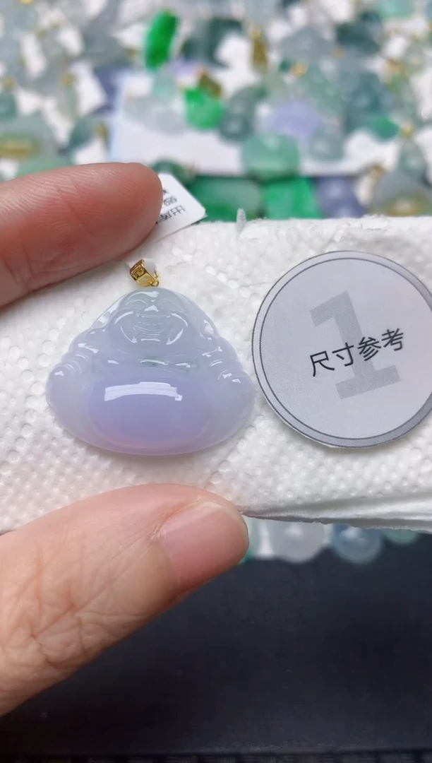 颈饰18K金镶嵌翡翠天然缅甸A货翡翠