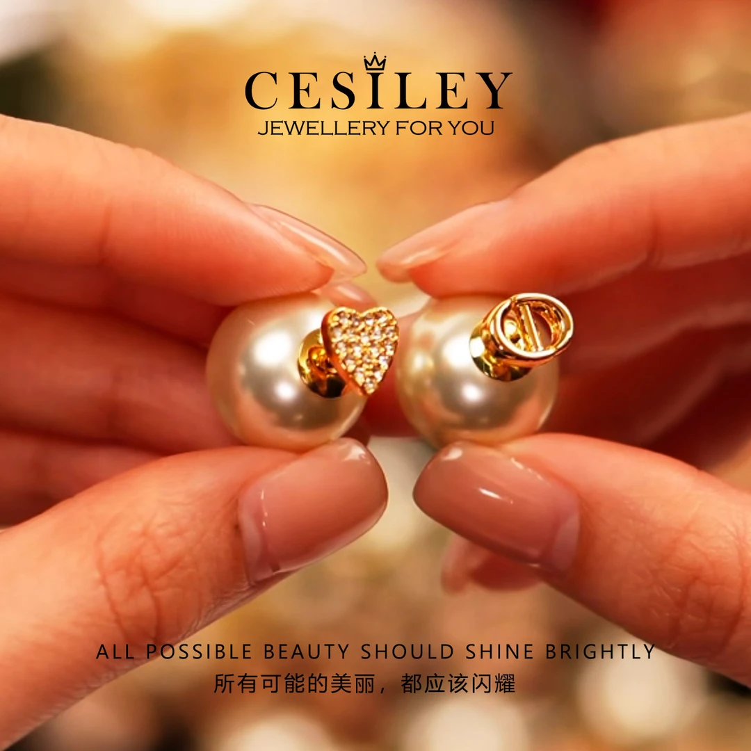 铜合金耳饰 爱心猪鼻AB款耳钉DTA1101