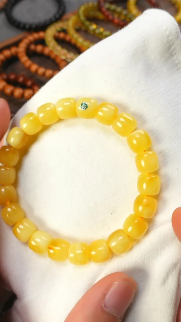 【闪购商品】蜜蜡手链未镶嵌2506/9.5mm绿标