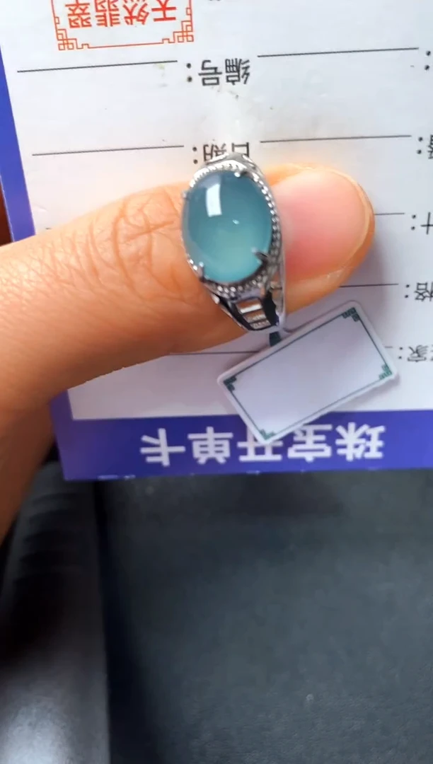 银S925镶嵌戒指翡翠22222