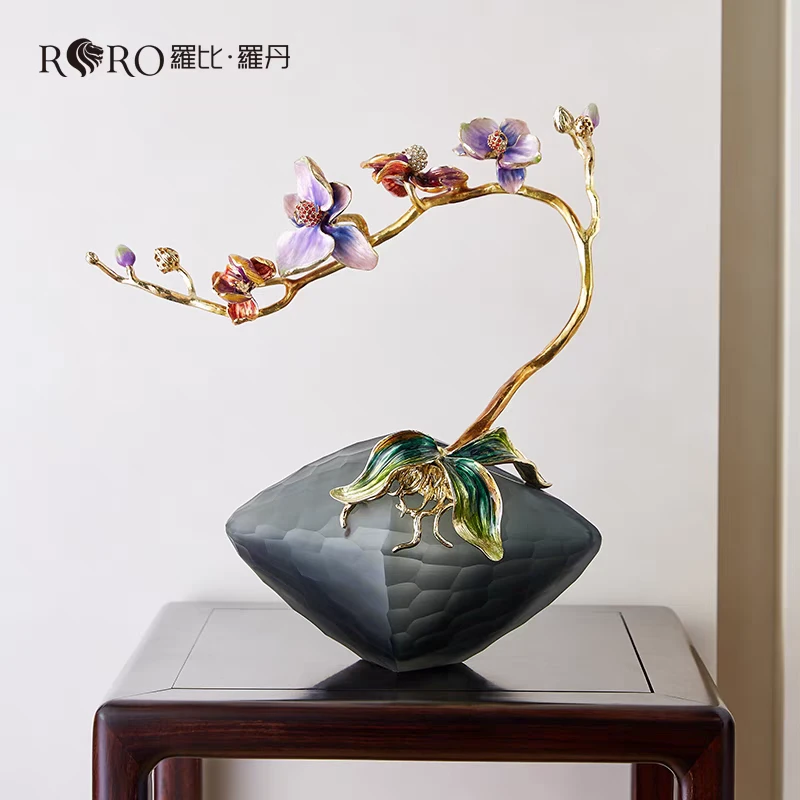 罗比罗丹 创意电视柜摆件家居饰品珐琅彩现代简约玄关客厅工艺品