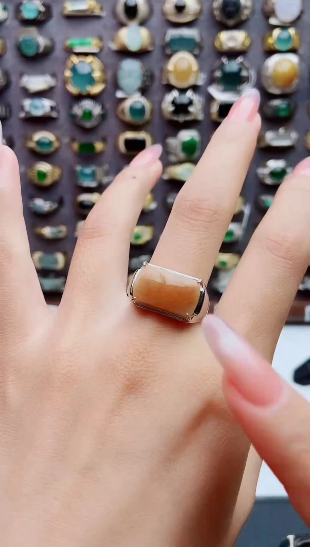 未镶嵌戒指翡翠天然翡翠男戒