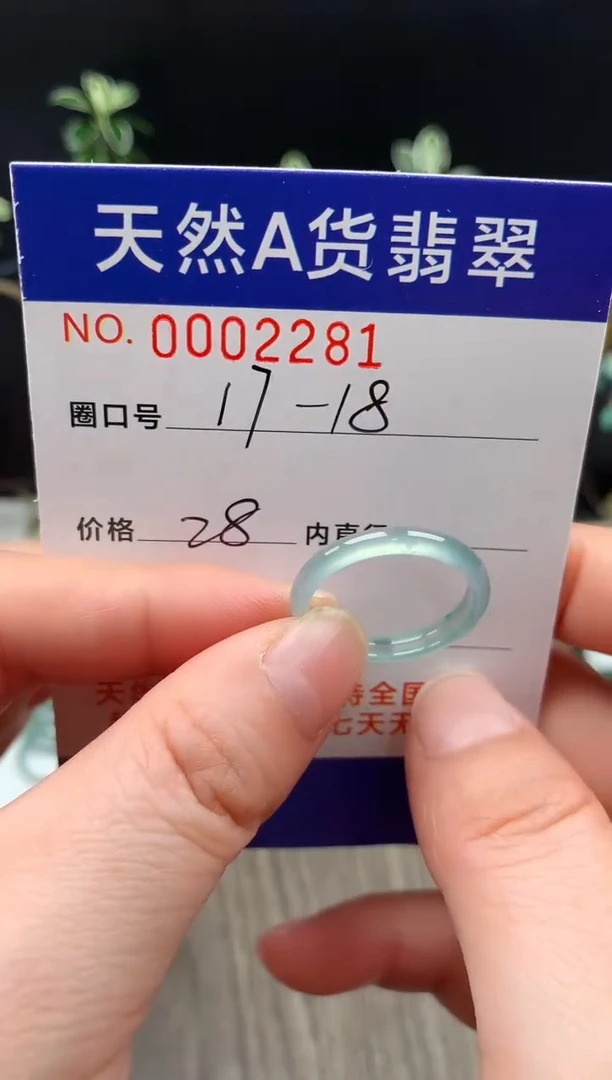 未镶嵌戒指翡翠17-18#