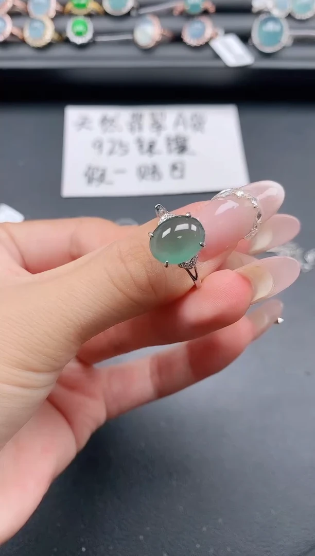 银S925镶嵌戒指翡翠111111111