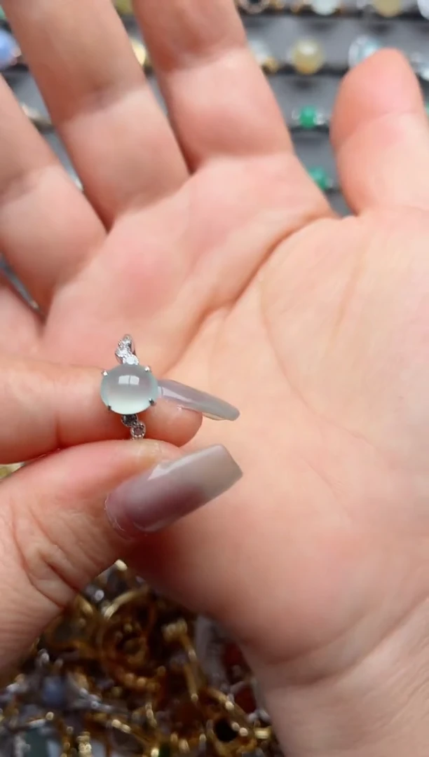 银S925镶嵌戒指翡翠.