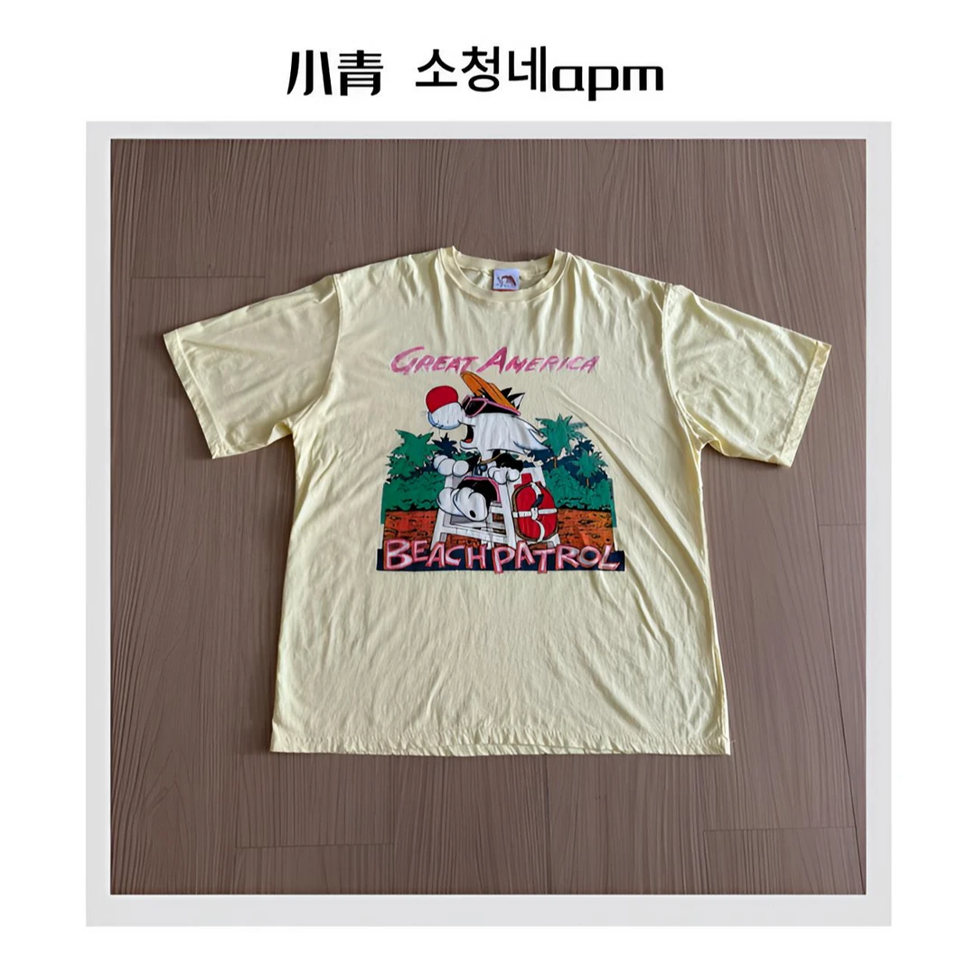 韩国东大门 公鸡/游泳安全员小狼T恤