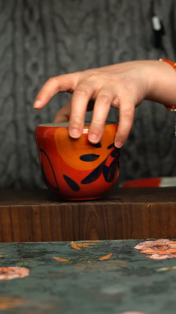 杯釉下彩手工手绘同款陶器