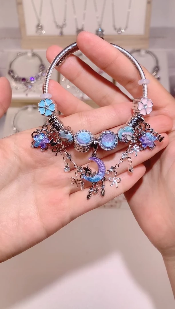 无铜合金蓝紫双色设计款成品，库存1~