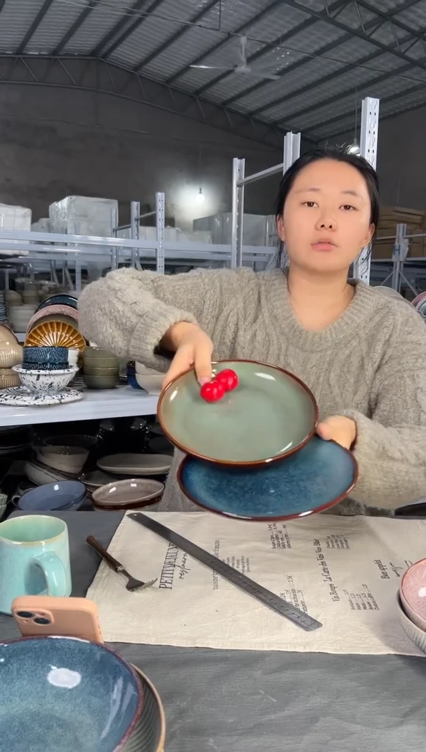 陶瓷外贸尾货瑕疵满20包邮X2小盘8英寸20厘米左右