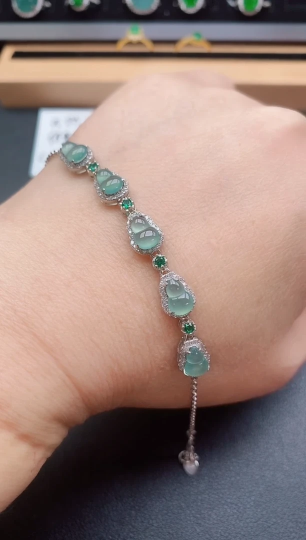 手链翡翠银S925镶嵌609