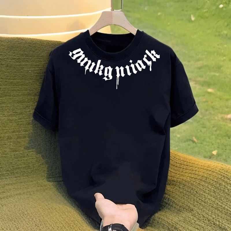 MPAI夏季凉T恤2025新款美式潮流男士圆领短袖体恤休闲半袖纯黑色