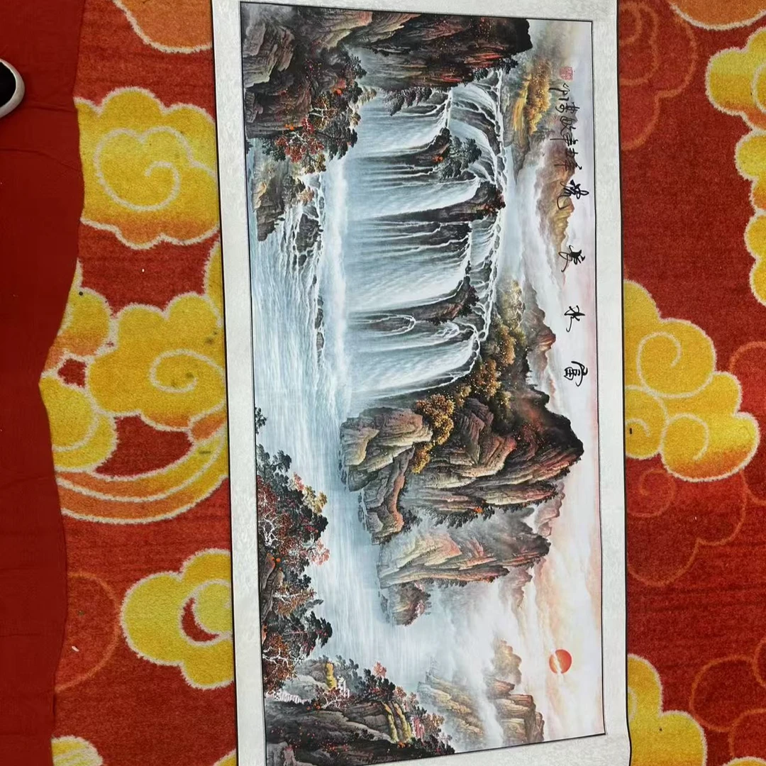 王18 国画装饰挂画卷轴高档锦绫已装裱（竖4尺）