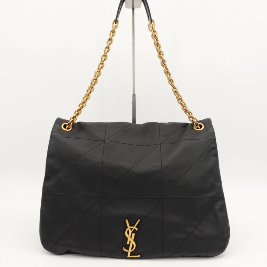 95新 YSL/圣罗兰 GGS圣罗兰Jamie加大号黑色金扣羊皮单67358510