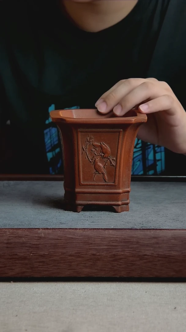 紫砂花盆9*10内径紫砂花盆