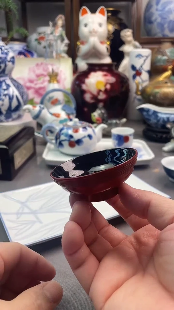 瓷片实木茶杯一一