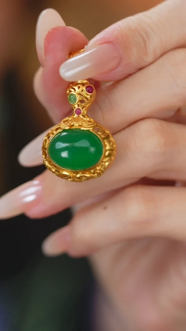 玛瑙/玉髓吊坠(赠链)银S925镶嵌新款