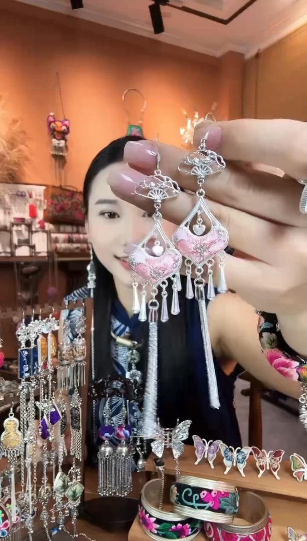 刺绣纯手工民族风耳环