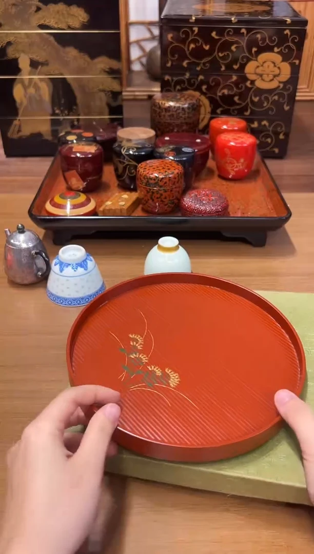 平安象彦 金莳绘茶盘