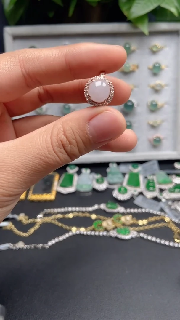 银S925镶嵌戒指翡翠1